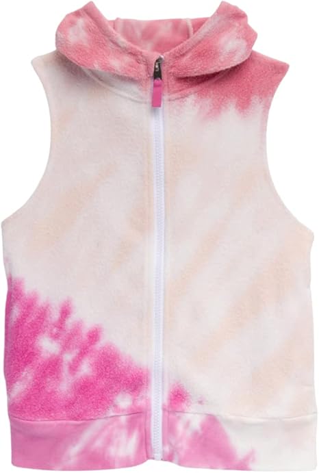 Splendid Girls Short Sleeve Rosy Tie Dye Sherpa Vest