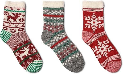 Sof Sole Fireside Double-Layer Cozy Ultra-Warm Soft Giftable Multi-Pack Crew Socks