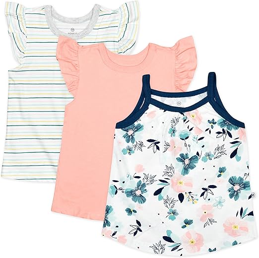 HonestBaby Baby-Girl's Organic Cotton 3 Piece T-shirt Set (Last Chance)