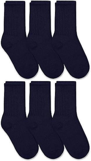 Jefferies Socks Girls 2-6x School Uniform Crew Sock 6 Pack