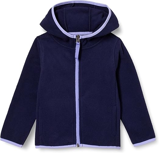 Amazon Essentials Girls and Toddlers' Polar Fleece Full-Zip Hooded Lightweight Jacket