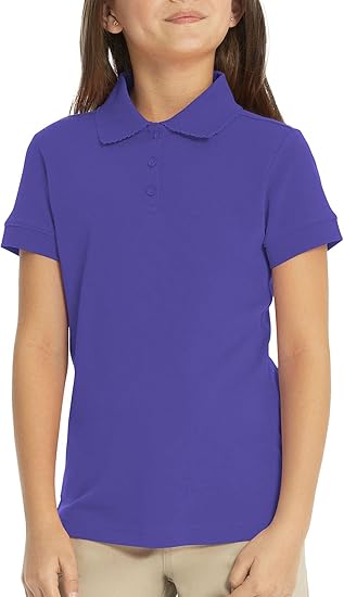 Classroom School Uniforms girls Feminine Fit Polo Shirt, Purple, Small US