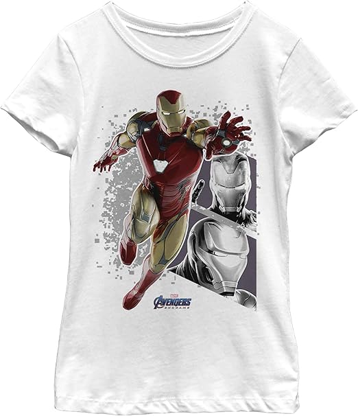 Marvel Little, Big Ironman Panels Girls Short Sleeve Tee Shirt