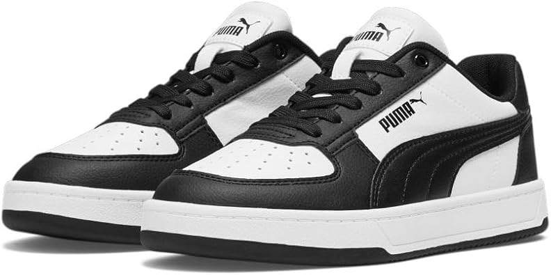 PUMA Caven Sneaker, White Black Black, 5 US Unisex Big Kid