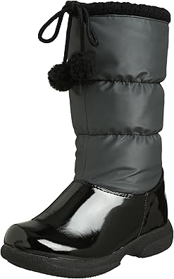 Sporto Esther Snow Boot (Little Kid, Big Kid),Black/Grey,11 M Little Kid