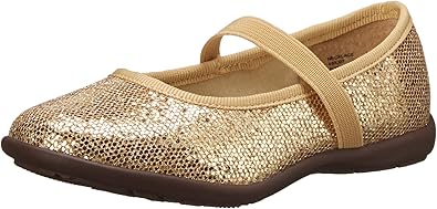 Jumping Jacks Necklace Ballet Flat (Toddler/Little Kid/Big Kid), Soft Gold Glitter/Soft Gold, 7 W US Toddler