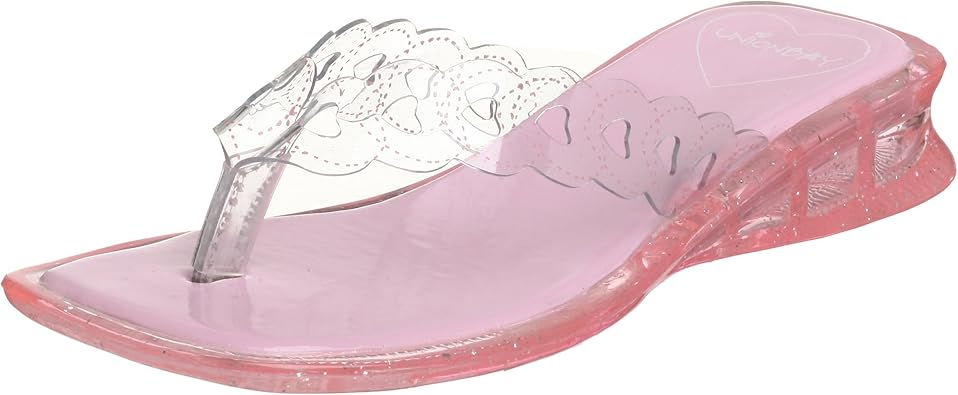 UNIONBAY Little Kid/Big Kid Allie-g Jelly Heart Thong,Pink,13.5 M US Little Kid