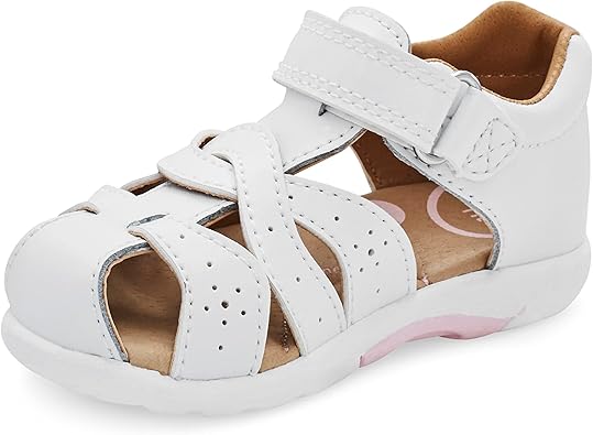 Stride Rite Kids SRT Xena Sandal, White, 6.5 Wide US Unisex Toddler