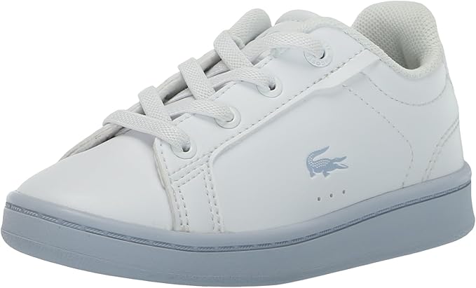 Lacoste Junior Carnaby Pro Sneaker, Wht/Lt Blu, 4