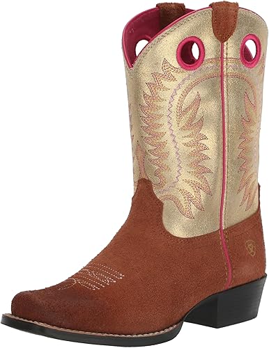 Ariat Terracotta Roughout/Royal Gold Metallic, 4 Medium Western Boot, 4 US Unisex big kid