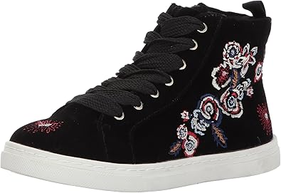 Dolce Vita Girl's ZOWEN Sneaker, Black Multi Embroidery, 3 Medium US Little Kid