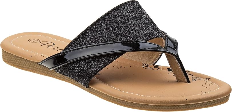 Josmo Girl's Daisy Flat Sandal, Black, 3 Medium US Little Kid