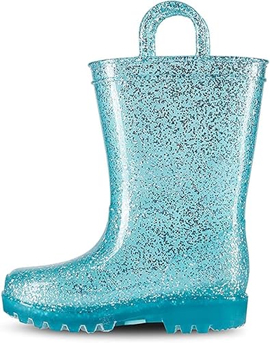 sporto Unisex-Child Jazz Glitter Boots Waterproof Slip-On Lined Rubber Rain Shoes