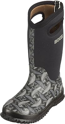 Bogs Kid's Classic High Waterproof Insulated Rubber Neoprene Rain Boot, Salamander Print/Black/Multi, 6 M US Big Kid