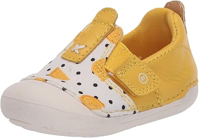 Stride Rite Girl's Soft Motion Atlas Athletic Sneaker, Lemon, 4 Wide Toddler