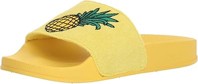 Dolce Vita Girl's Selby Slide Sandal, Yellow Fabric, 5 M US Big Kid