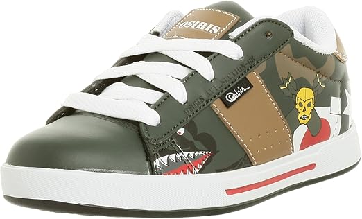 Osiris Little Kid/Big Kid Serve Bomber Sneaker,Dark Green/Tan,3 M US Little Kid