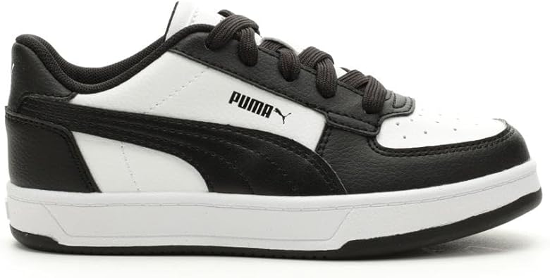 PUMA Caven Sneaker, White Black Black, 13.5 US Unisex Little Kid