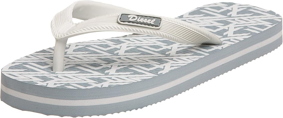 Diesel Little Kid/Big Kid Tour Maya Flip Flop,Grey/Blue,30 M EU/12.5 M US Little Kid