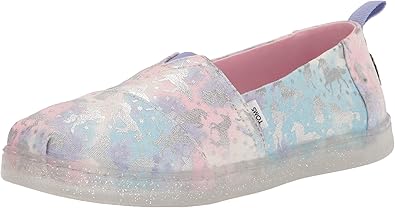 TOMS Alpargata Loafer Flat, Bright Iris Foil Unicorn Tie Dye Knit, 5.5 US Unisex Big Kid