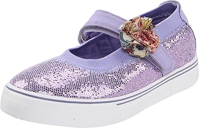 Morgan & Milo Kid's Sparkle Floral Mary Jane Sneaker (Toddler/Little Kid), Violet, 2 M US Little Kid