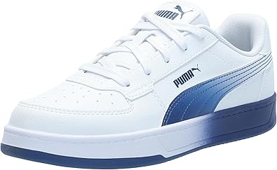 PUMA Caven Sneaker, White-Blazing Blue, 3.5 US Unisex Little Kid