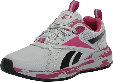 Reebok Girls Durable XT Sneaker, Steely Fog/Semi Proud Pink/Black, 6.5 Little Kid