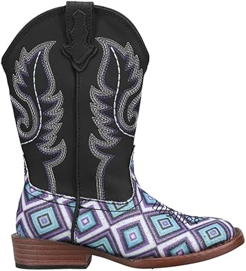 ROPER Toddler Girls Glitter Diamonds Geometric Square Toe Casual Boots Mid Calf - Multi