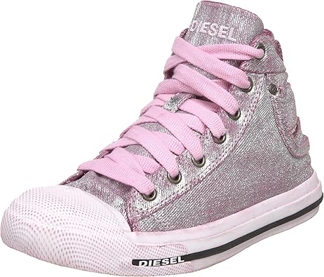 Diesel Toddler/Little Kid Magnete Exposure Sneaker ,Silver/Festiv.Fichsi,3.5 M US Big Kid