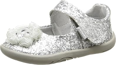 pediped Delaney Grip-N-Go Mary Jane (Toddler/Big Kid),Silver,19 EU (4-4.5 M US Toddler)