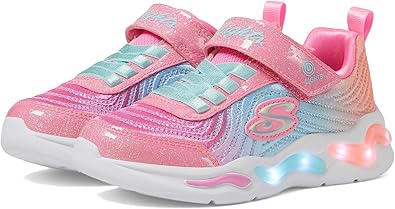 Skechers Wavy Beams-Ombre Express Sneaker, Pink/Multi, 11.5 US Unisex Little Kid