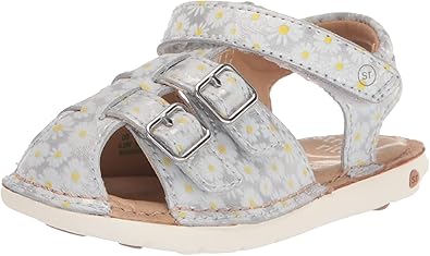 Stride rite Girls SRT Reign Sandal, Silver, 6 Wide Toddler