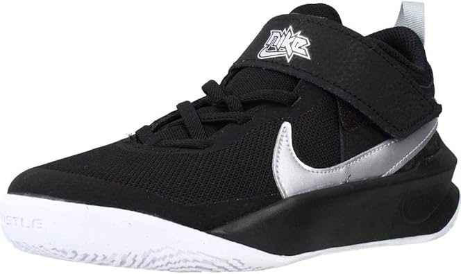 NIKE Unisex Kid's Running Shoes Sneaker, Black Metallic Silver Volt White, 28.5 EU