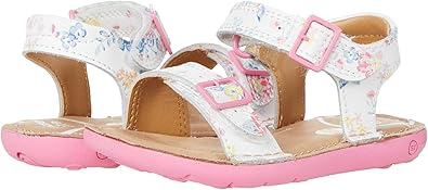 Stride Rite Girls SRT Kingsley Sandal, White Floral, 9 Toddler