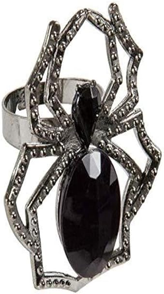 Amscan (AMSDD) Witch Spider Ring | Silver | 1 Pc., Black (840882)