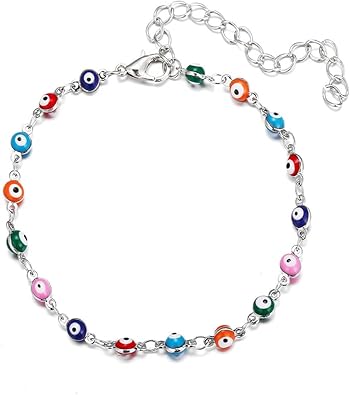 Evil Eye Anklets Colorful Eye Beaded Ankle Bracelets Protection Jewelry