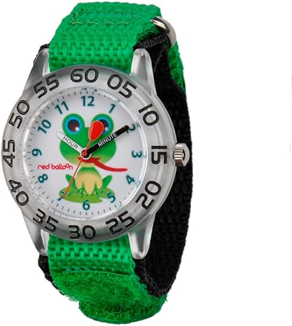 Red Balloon Kids' Plastic Time Teacher Analog Quartz Nylon Strap Watch