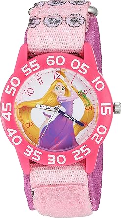 Disney Girl's 'Rapunzel' Quartz Plastic and Nylon Watch, Color:Purple (Model: W002967)