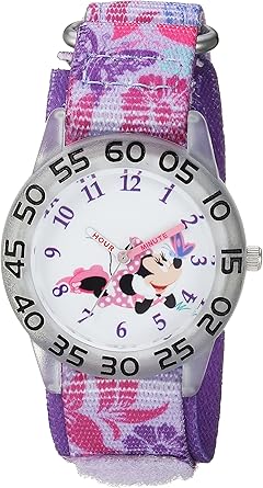 Disney Minnie Mouse Kids' Plastic Time Teacher Analog Quartz Nylon Strap Watch