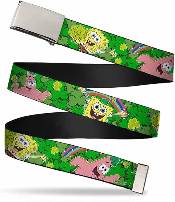 Nickelodeon Kids' Big Buckle-Down Web Belt Spongebob 1.0