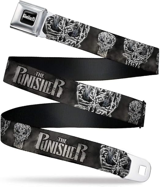 Buckle Down Kids' Big Seatbelt Belt The Punisher 1.0