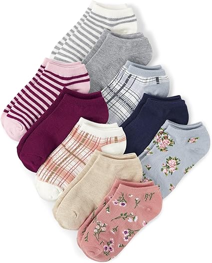 The Children's Place Girls' Low Cut Variety Ankle Socks 10-Pack