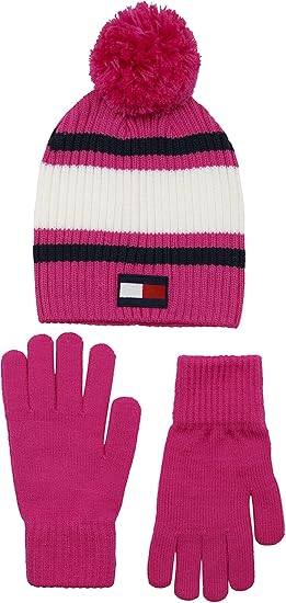 Tommy Hilfiger Girl's Beanie and Glove Set