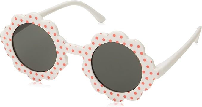 Mud Pie Baby Girls' Toddler Sunglasses, White Flower, 2T