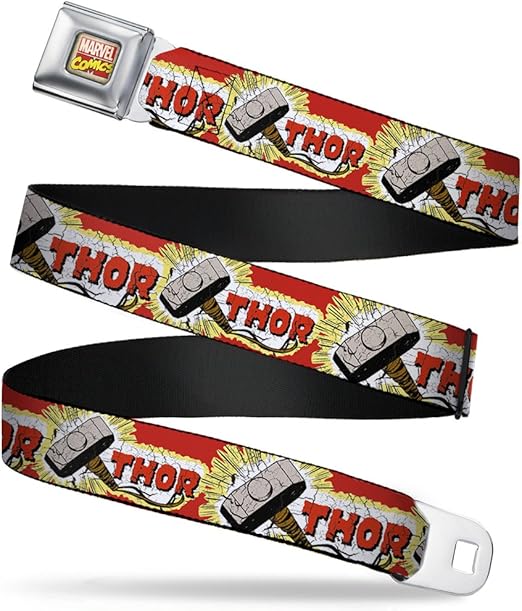 Buckle-Down Seatbelt Belt - THOR & Hammer Red/Yellow/White - 1.0