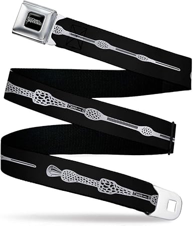 Buckle-Down Belt Seatbelt Buckle Fantastic Beasts Elder Wand Black White Mens Womens Kids Adjustable