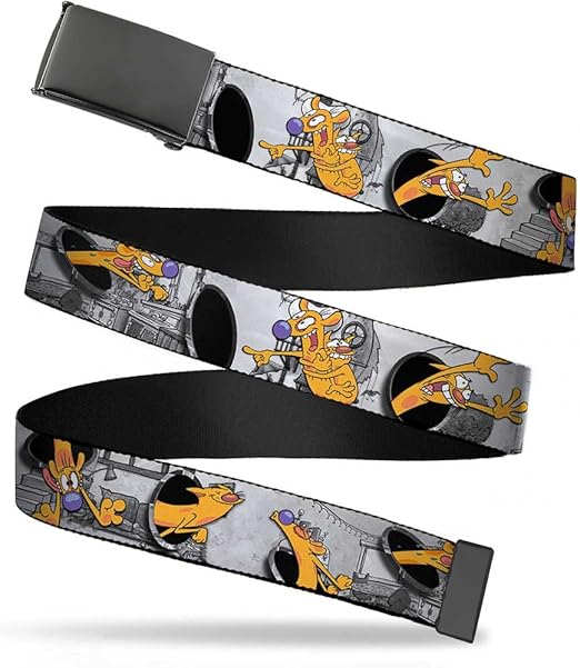 Nickelodeon Big Buckle-Down Web Belt CatDog1.0, Catdog, 1.0