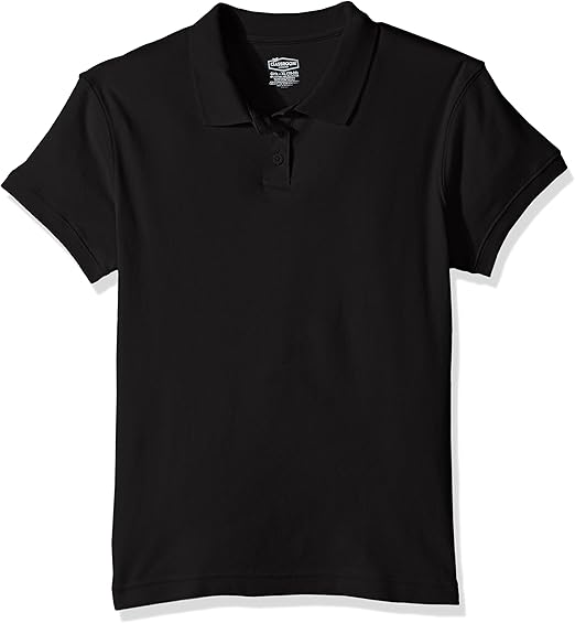 Classroom School Uniforms Women's Big Girls Short Sleeve Fitted Interlock Polo