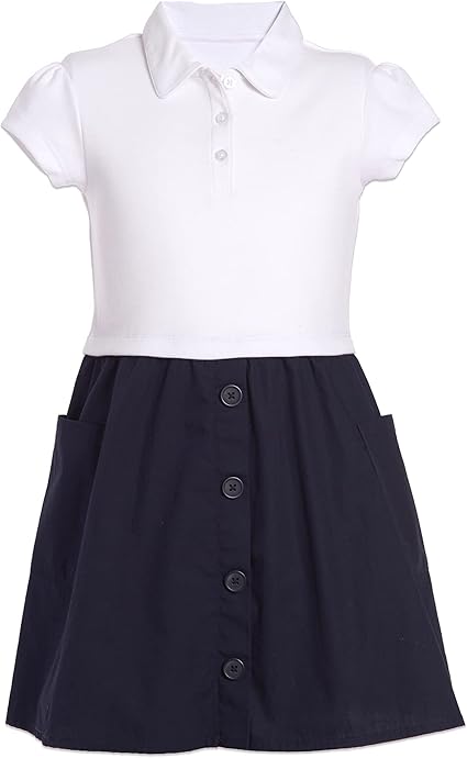 Nautica Girls' School Uniform Short Sleeve Polo Dress