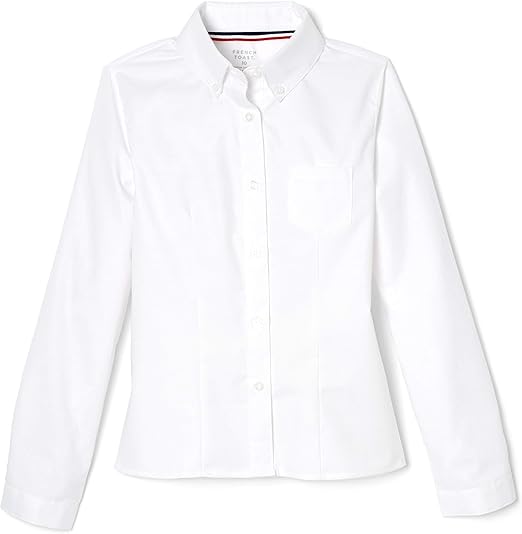 French Toast Girls' Long Sleeve Darted Oxford Shirt